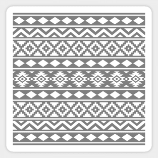 Aztec Essence Pattern White on Gray Sticker